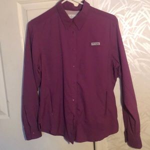 columbia button up net shirt